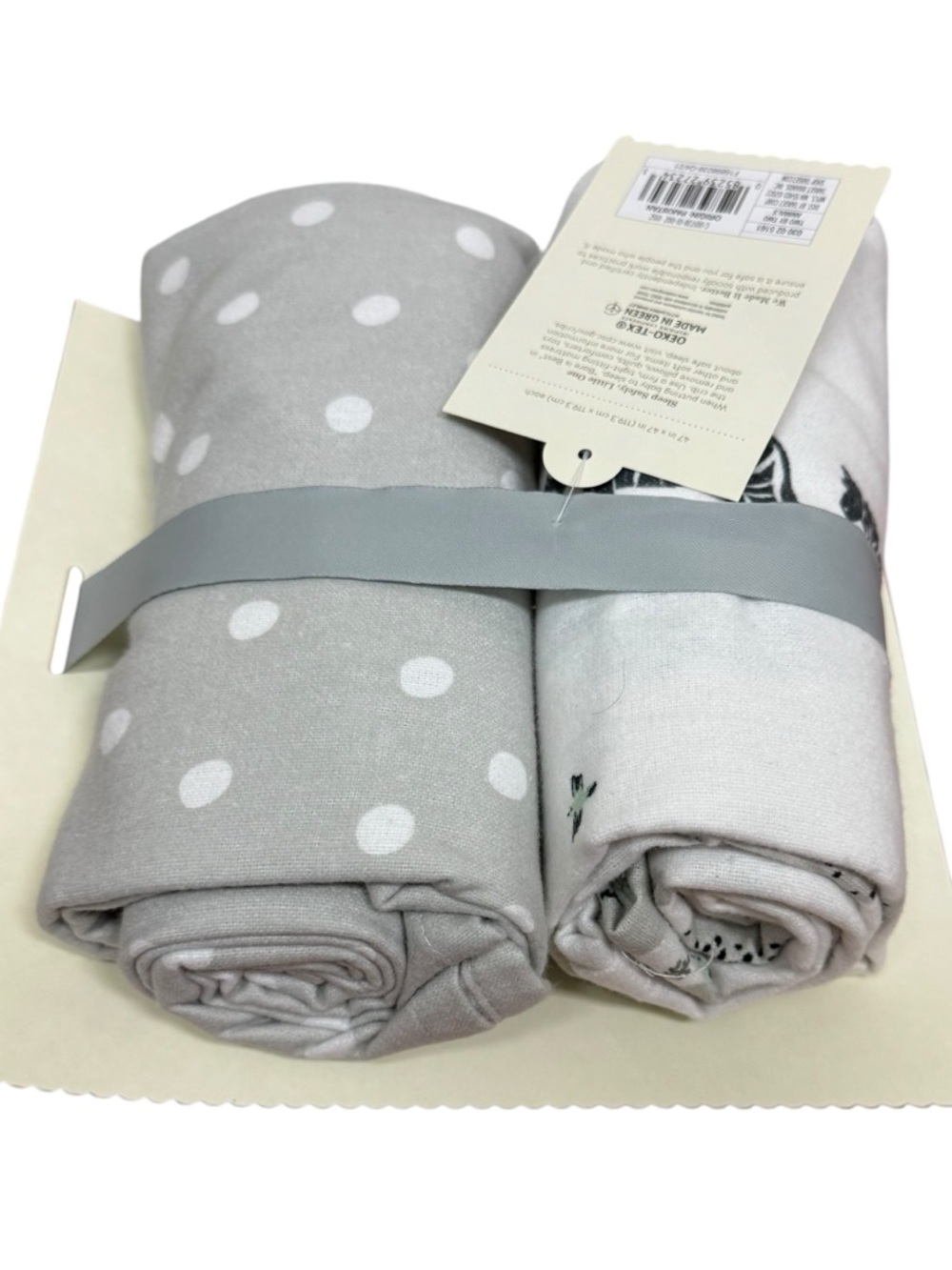 Soft Polka Dot Grey Baby Swaddle Blanket Set new set of two cloud island flannel